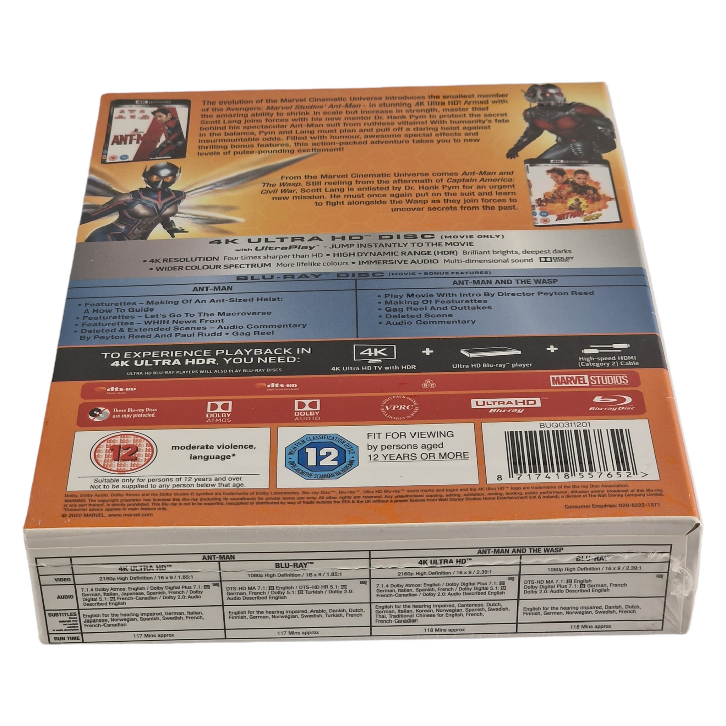 Ant-Man 4K Ultra HD + Blu-ray : Collection de 2 films VF  [Region Free]