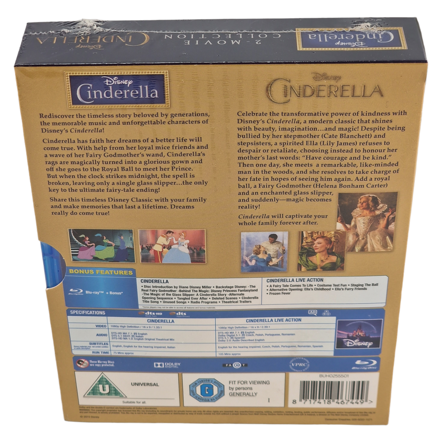 Cendrillon (1950) / Cinderella (2015):2 films Collection Blu-ray [ UK Import] VO