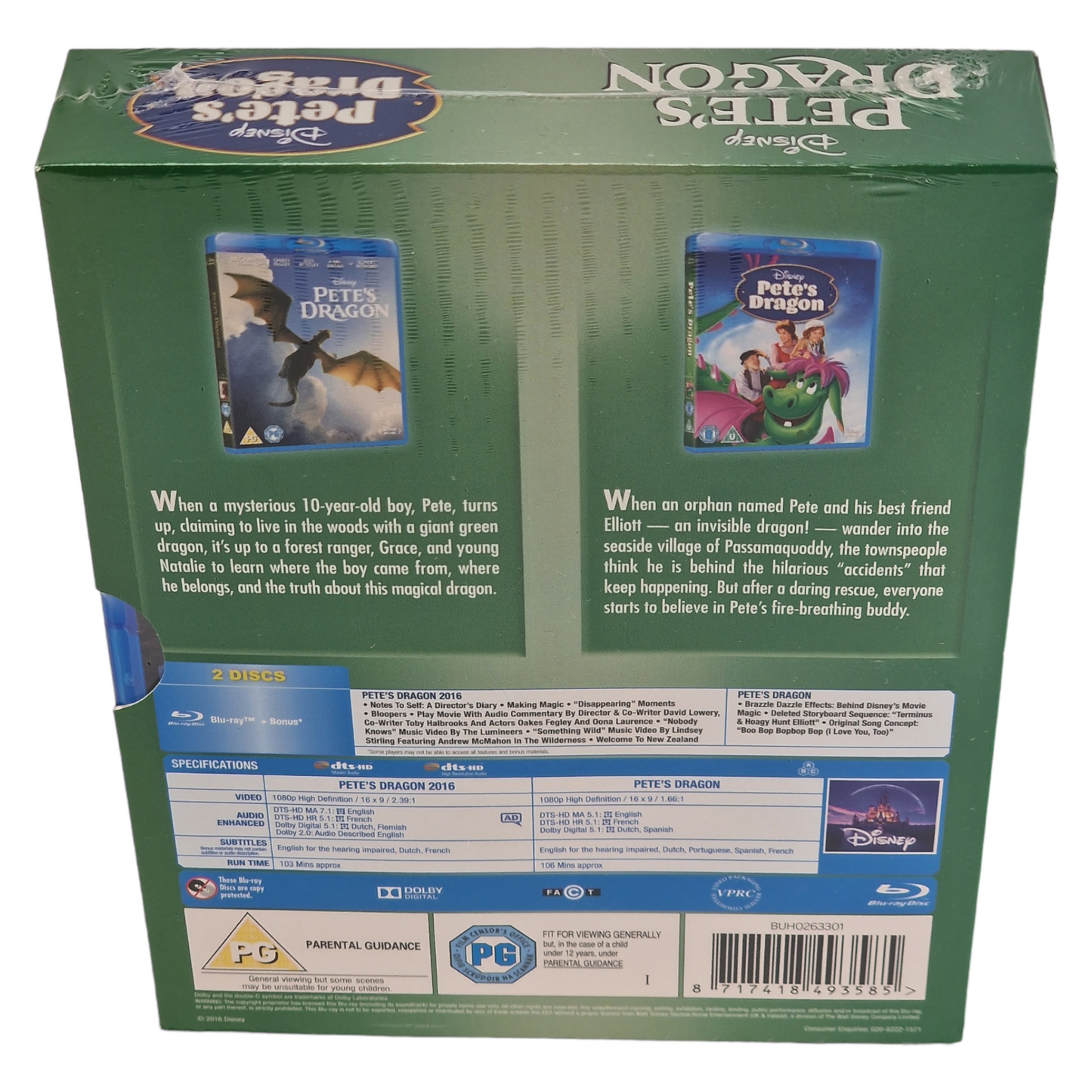 Pete's Dragon Blu-ray Coffret 2 X Films Collection VF [UK Import ]