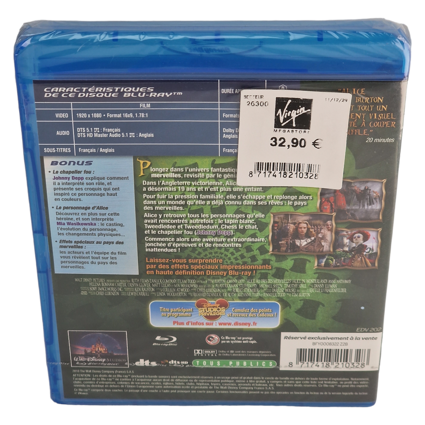 Alice au Pays des Merveilles Blu-ray France VF Region Free 2010