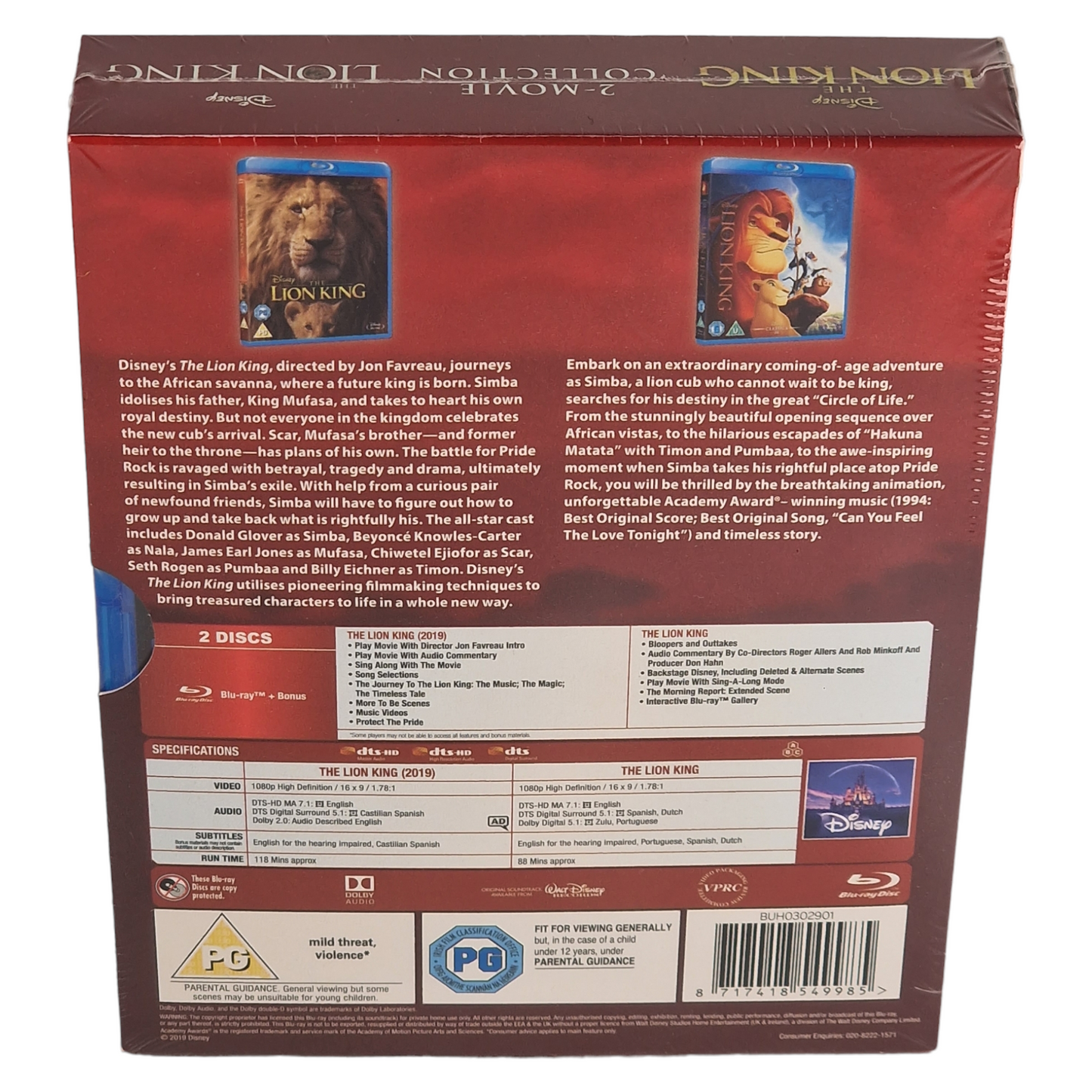 Le Roi Lion : Collection de 2 films Blu-ray | [UK Import] Version Originale