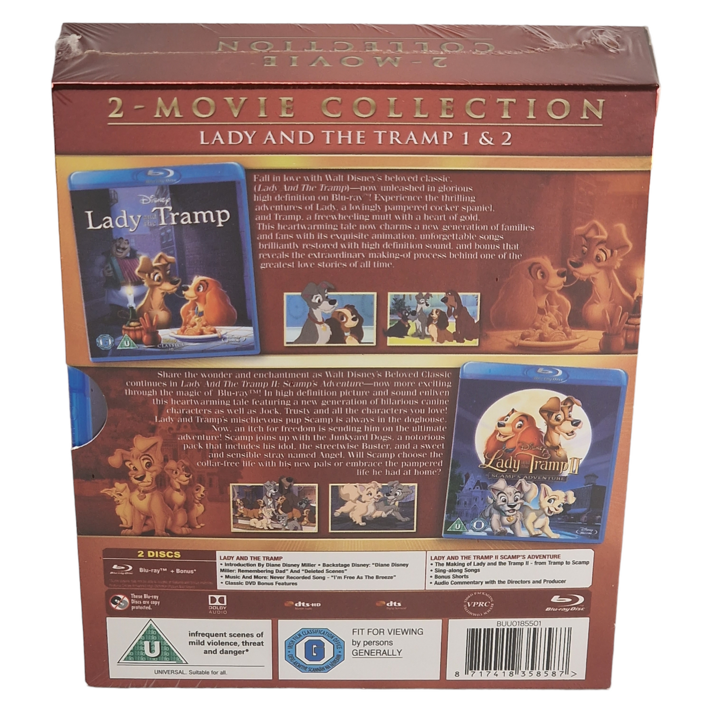Lady & The Tramp Blu-ray1&2 [Blu-Ray] [Import] [UK Import] Version Originale