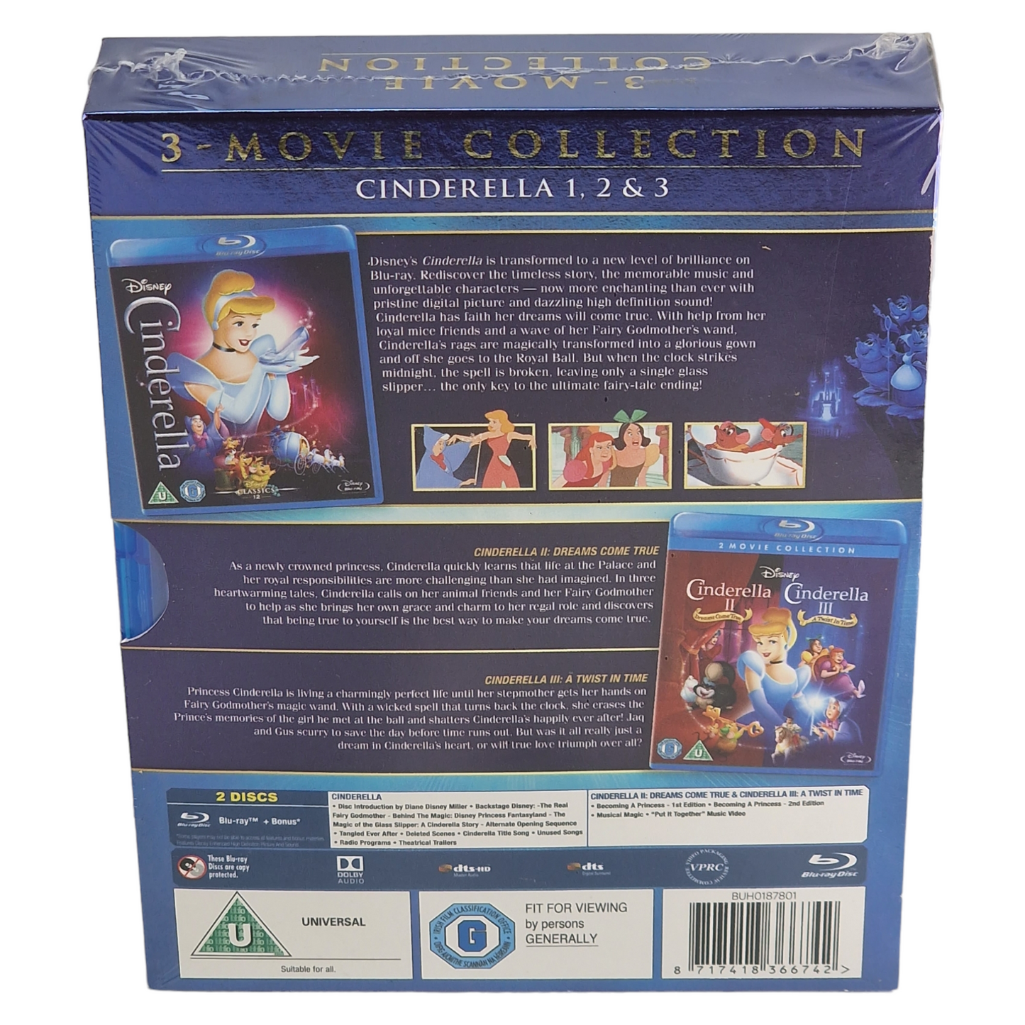 Cinderella: 3-Movie Collection Blu-ray Disney [UK Import] Version Originale