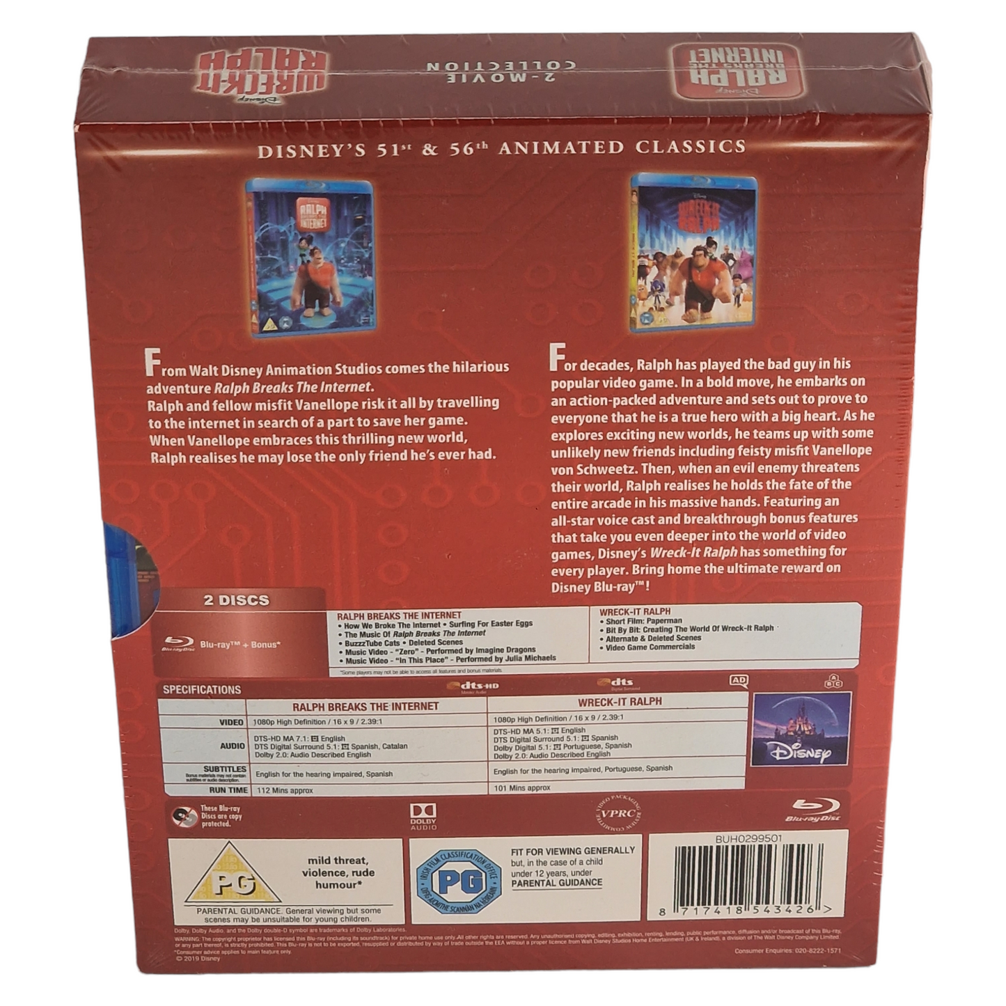 Wreck-It Ralph / Ralph Breaks the Internet Blu-ray 2-Movie [UK Import] Version Originale