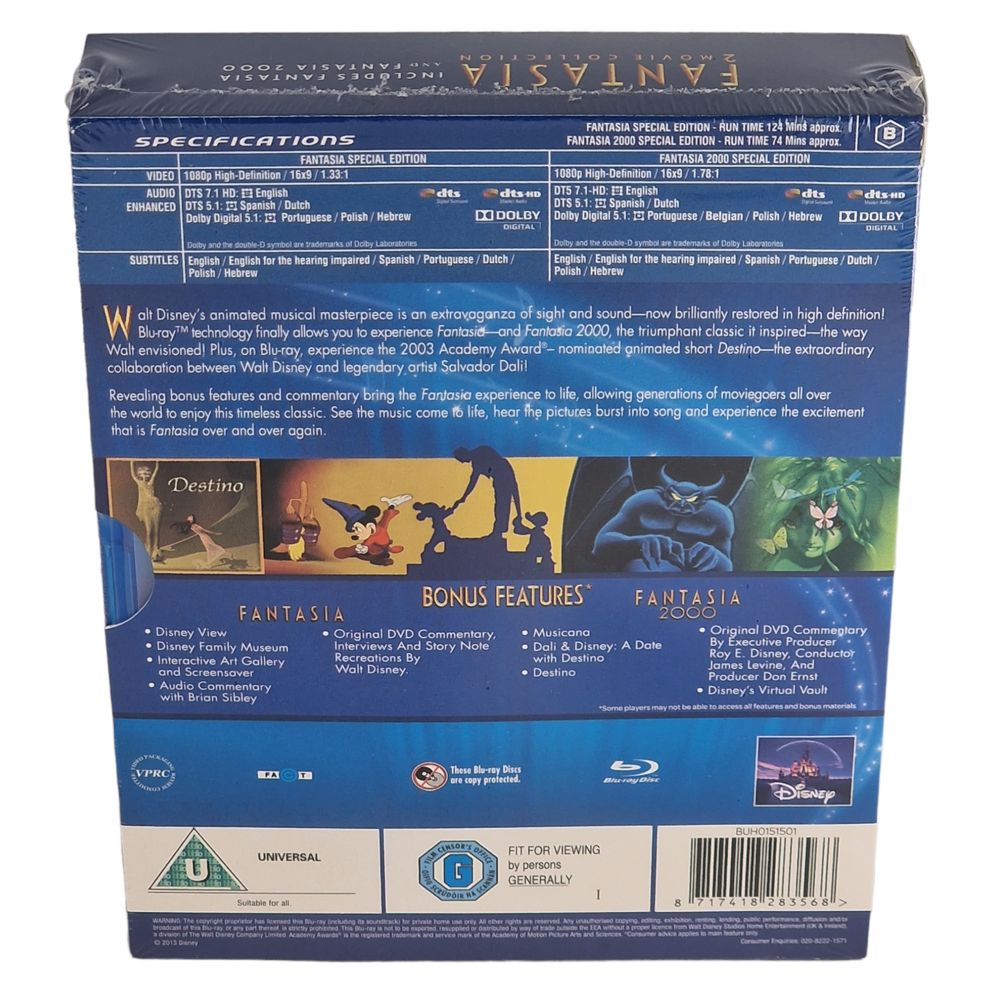 Fantasia / Fantasia 2000 Blu-ray Blu-ray 2-Movie [UK Import] Version Originale