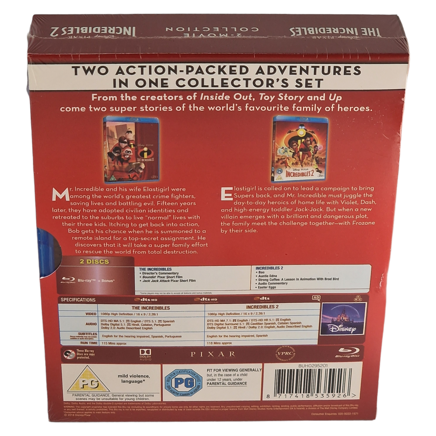The Incredibles: 2-Movie Collection  Blu-ray  [UK Import] Version Originale