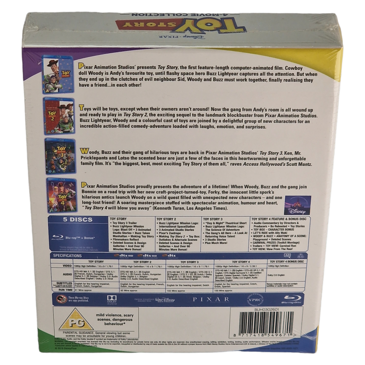Toy Story : 4-Films Collection Blu-ray Disney [UK Import] Version Française