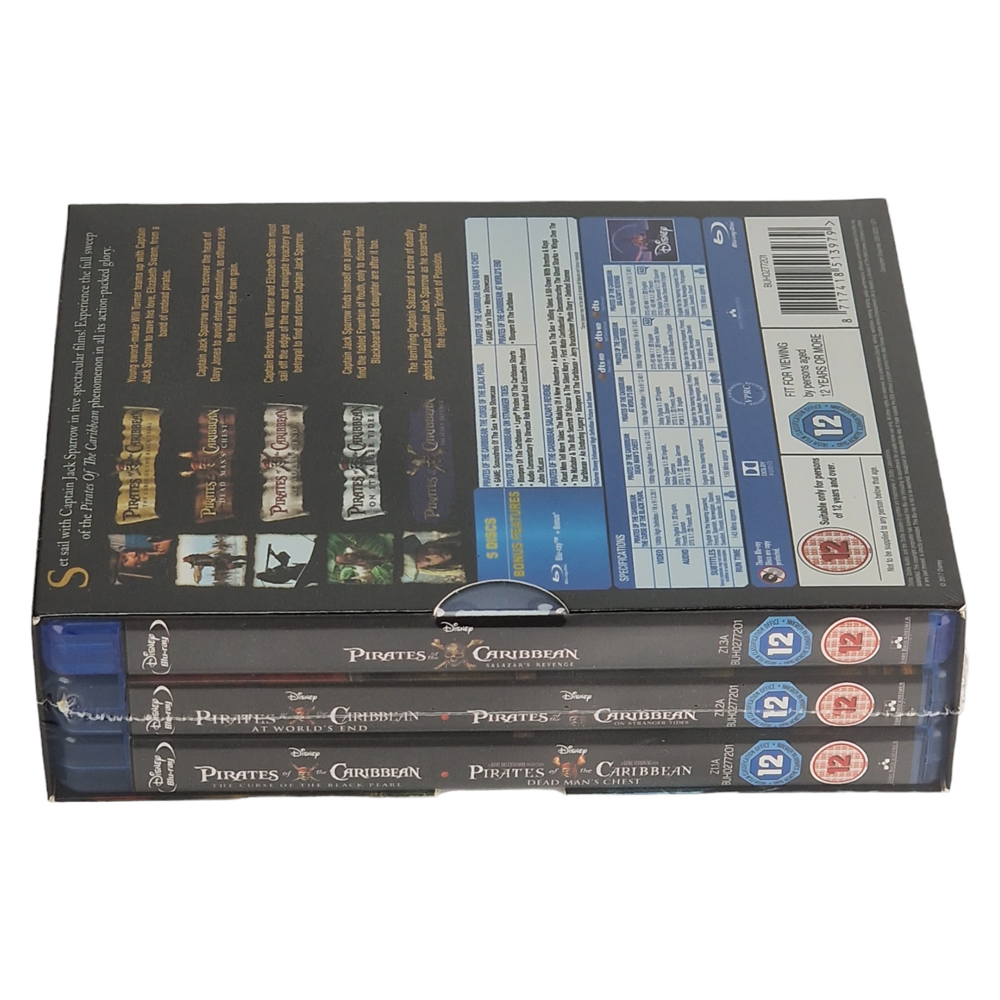 Pirates des Caraïbes : Collection de 5 films Blu-ray Disney [UK Import]