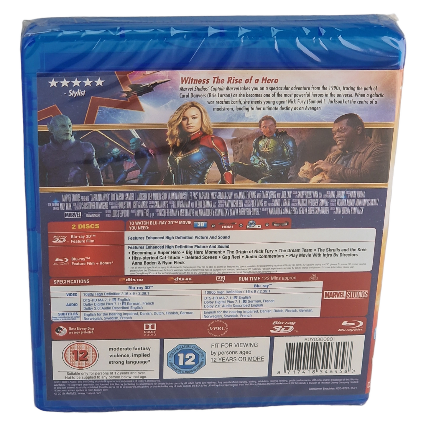 Captain Marvel 3D Blu-ray 3D + Blu-ray  [UK Import]  Sans région VF