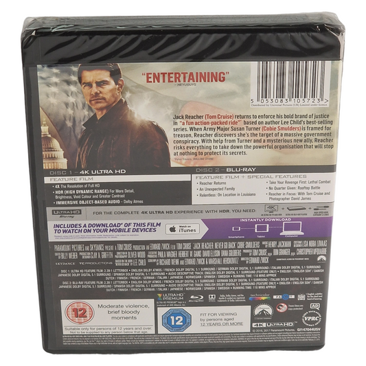 Jack Reacher: Never Go Back (2016) - 4K Ultra HD + Blu-ray - Zone libre + Zone B - vue 3