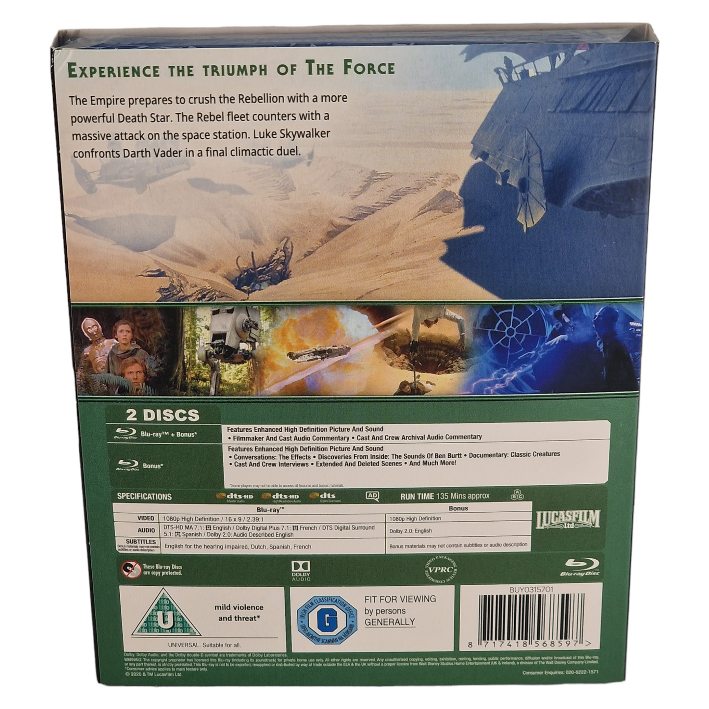 Star Wars : Episode VI - Le retour du Jedi Blu-ray + étuit [UK Import]  Version Française