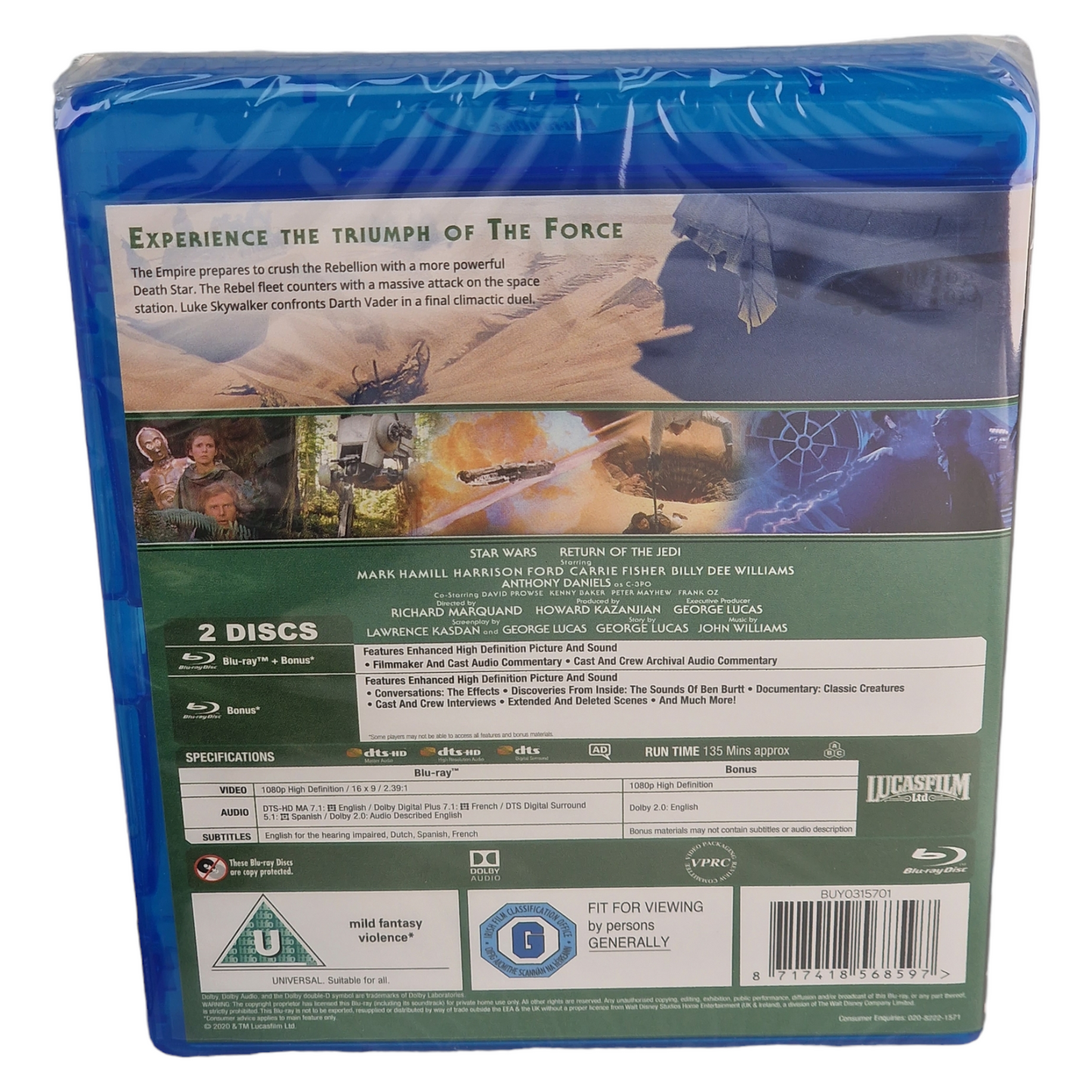 Star Wars : Episode VI - Le retour du Jedi Blu-ray + étuit [UK Import]  Version Française