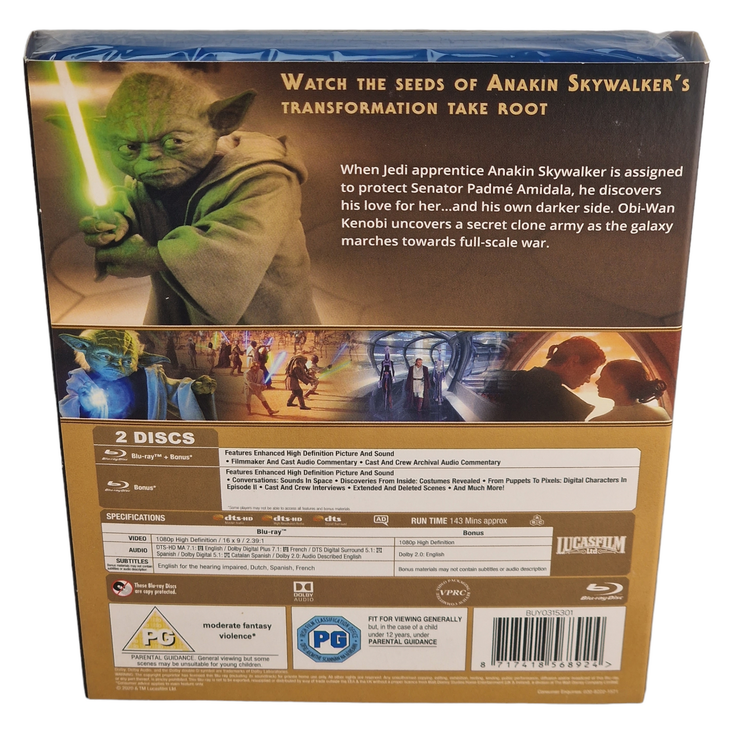 Star Wars, épisode II : L'Attaque des clones Blu-ray +étuit  [UK Import]  Version Française