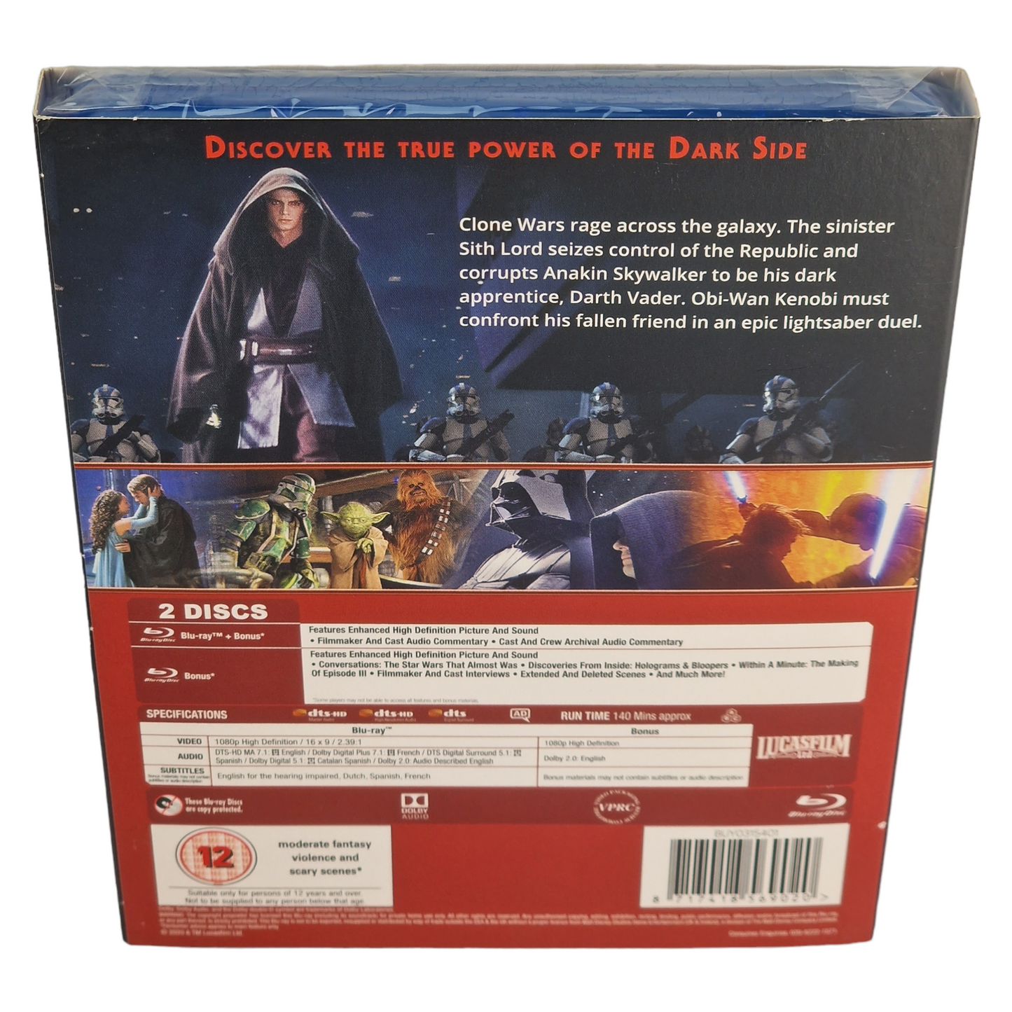 Star Wars: Episode III - Revenge of the Sith Blu-ray+étuit [UK Import]  Version Française