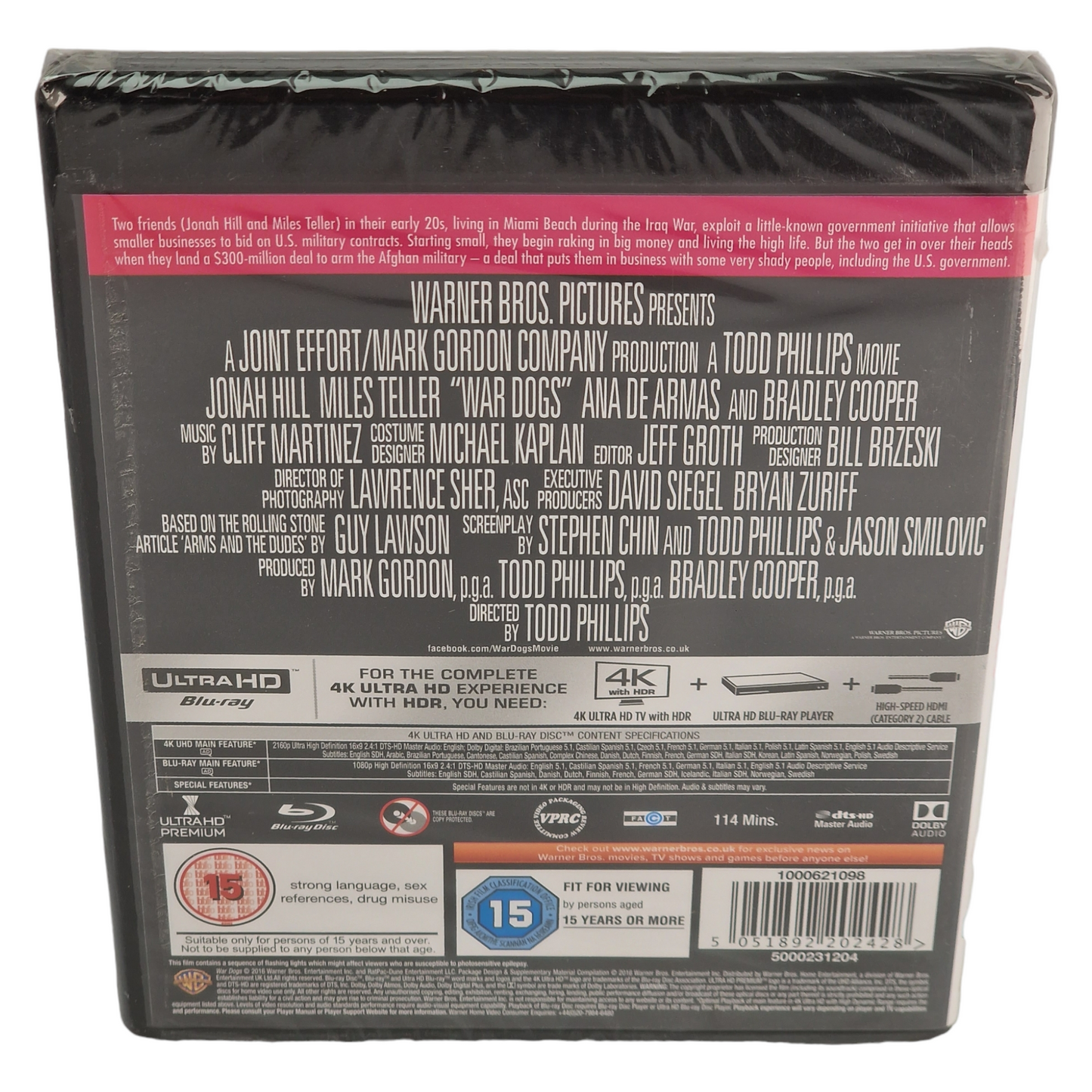 War Dogs  4K Ultra HD + Blu-ray [UK Import] Région libre Version Française