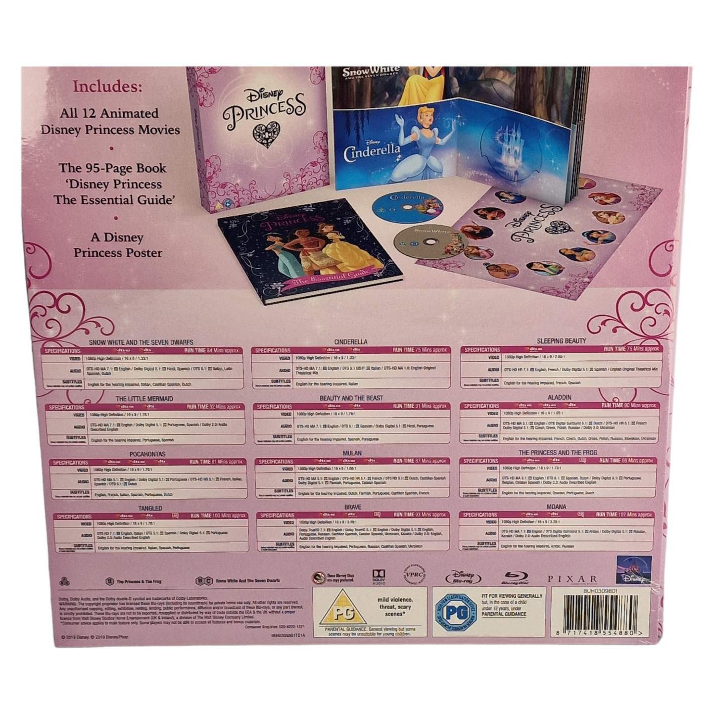 Collection complète Disney Princesse Blu-ray 12 Films  [UK Import] Version Originale