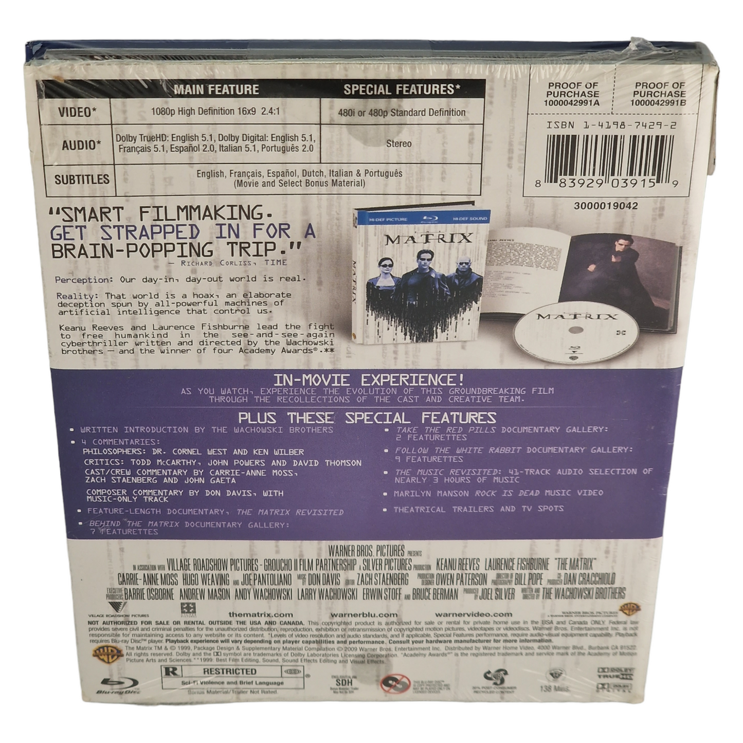 Matrix Blu-ray DigiBook Edition 10ème Anniversaire[US Import 2009]Region Free FR