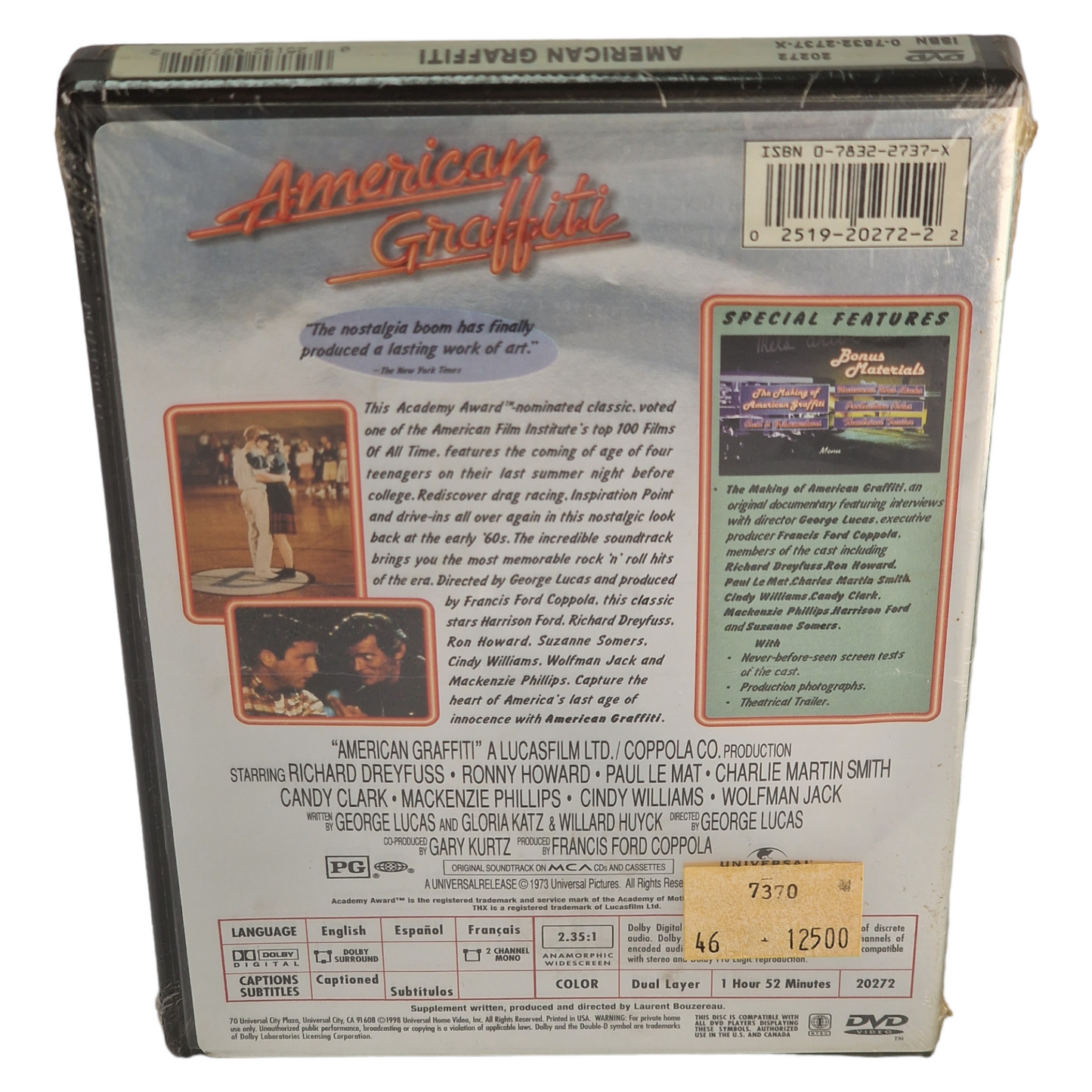 American Graffiti DVD Édition de collection  VF  ___ US Import  Région 1 __1998 Neuf