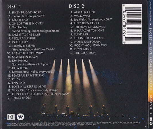 Eagles - Live From The Forum MMXVIII - 2 CD - visuel 3