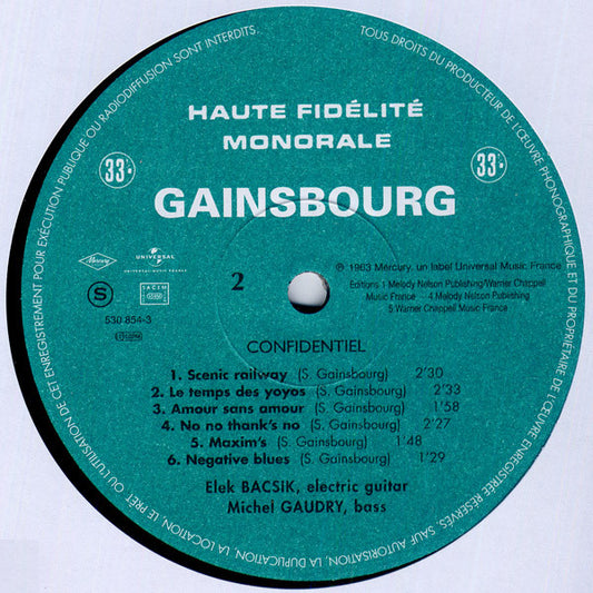Serge Gainsbourg – Le Poinçonneur Des Lilas , (Back To Black) Vinyle, LP, Album