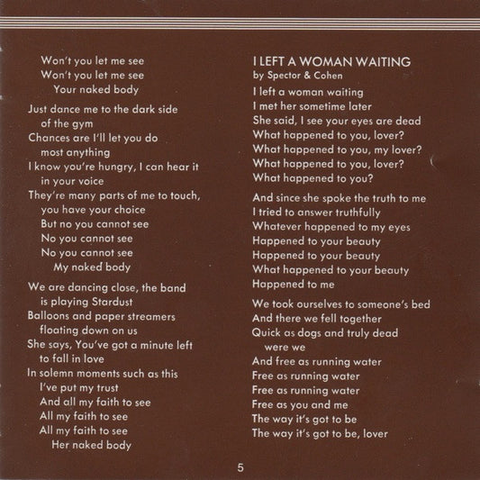 Leonard Cohen - Death Of A Ladies' Man - CD - visuel 3