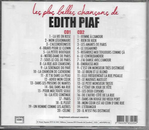 Edith Piaf Les plus belles chansons  2 X  CD , Album